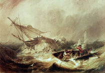 Rowing to rescue shipwrecked sailors off the Northumberland Coast  by John Wilson Carmichael