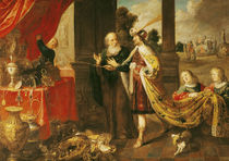 Ahasuerus Showing his Treasure to Mordecai  von Claude Vignon