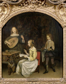 The Concert: Singer and Theorbo Player  by Gerard ter Borch or Terborch