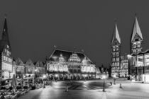 Marktplatz mit dem Rathaus in Bremen - Monochrom von dieterich-fotografie