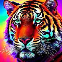 Psychedelic Tiger Face Generative AI von Luigi Petro