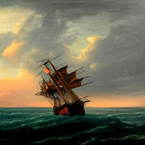 Sailing  on a stormy sea. AI generated. von Luigi Petro