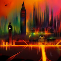 Colorful  London Skyline Generative AI by Luigi Petro