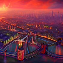 Colorful  London Skyline. by Luigi Petro