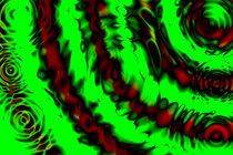 Digital abstrakte Kunst in grün rot von Marlise Gaudig