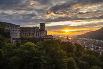 Das Heidelberger Schloss bei Sonnenuntergang - The castle of Heidelberg at sunset von Susanne Fritzsche