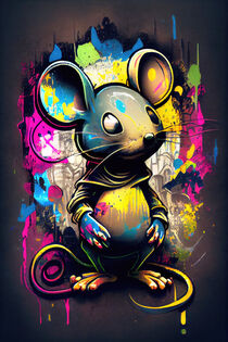 kleine Graffiti Pop Art Maus by Thomas Demuth