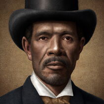 Victorian old man wearing a  top hat von Luigi Petro