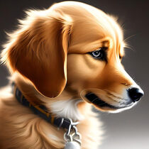 A portrait of a cute Golden Retriever dog, AI generative. von Luigi Petro