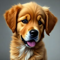 Portrait of a Golden Retriever puppy. von Luigi Petro