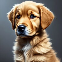 Portrait of a Golden Retriever puppy. by Luigi Petro