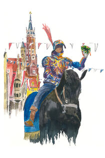 Landshuter Ritter im Festzug in der historisch-traumhaften Altstadt