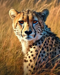 Face of Cheetah - Gesicht des Geparden von Erika Kaisersot