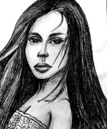 Female portrait drawing by nikola-no-design
