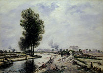 The Canal de l'Ourcq near Pantin von Johan-Barthold Jongkind