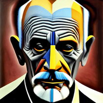 Cubyst style portrait of old man. von Luigi Petro