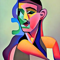 'Cubist style portrait of a young woman.' von Luigi Petro