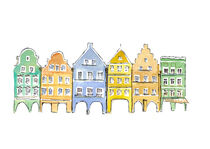 Bunte gotische Fassaden in der Altstadt von Landshut von M.  Bleichner