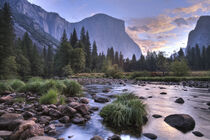 Sunrise over Merced River. El Capitan in background. Yosemite, California.   Tom Norring / Danita Delimont