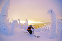Sunset ski thru snowghosts, Big Mountain Resort, Whitefish Montana. Chuck Haney / Danita Delimont von Danita Delimont