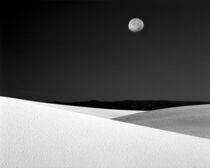 New Mexico, White Sands National Monument. Nighttime with full moon over desert (B&W). Jim Zuckerman / Jaynes Gallery / Danita Delimont. by Danita Delimont