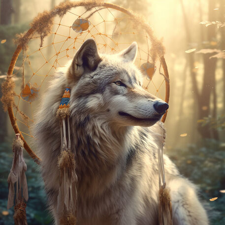 Wolf-and-dream-catcher-01