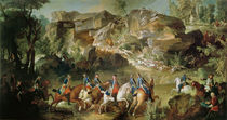 Hunting in the Forest of Fontainebleau at Franchard  by Jean-Baptiste Oudry