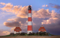 Leuchtturm Westerhever, Nordfriesland in Schleswig-Holstein, Deutschland von alfotokunst