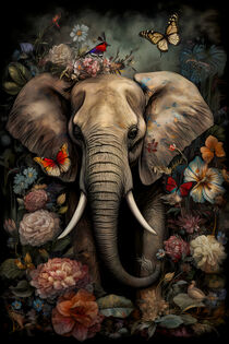 'Flower Elephant No1' von mutschekiebchen