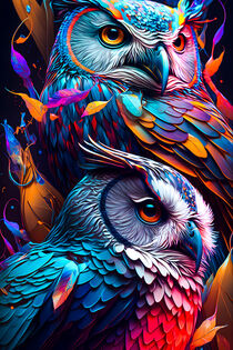 Owls Color Art von mutschekiebchen