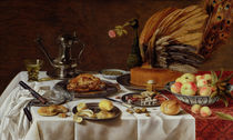 Still Life with a Peacock Pie by Pieter Claesz