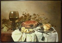 Breakfast still life with roemer and a crab  by Pieter Claesz