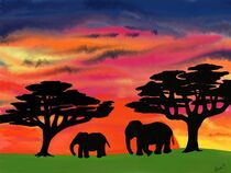 Serengeti Sunset von O.L.Sanders Photography