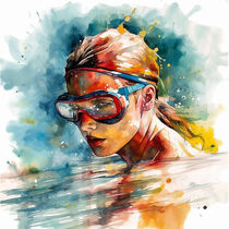 Swimming girl von Miki de Goodaboom