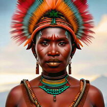 Portrait of Huli Wigmen tribe woman by Luigi Petro