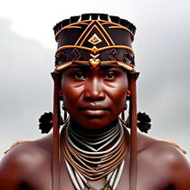Portrait of Huli Wigmen tribe woman.Generative AI by Luigi Petro