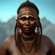 Portrait of Huli Wigmen tribe woman.Generative AI by Luigi Petro
