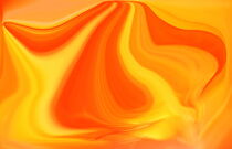 Abstrakte wellenartige Muster in orange, gelb und rot.