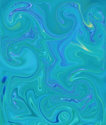 Abstrakte wellenartige Muster in blau und grün.