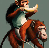Monkey eats Banana 1.1 by Dominik Brandauer