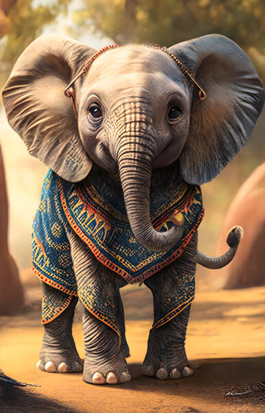 Cute-african-elephant-druckdatei