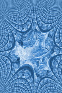 Abstrakte wellenartige Muster in blau und weiß. von other-view