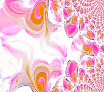 Abstrakte wellenartige Muster in pink, gelb und weiß. von other-view