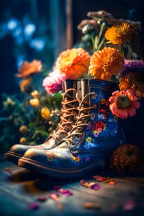 Flowery Boots by mutschekiebchen