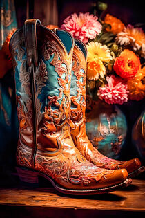 Flowery Cowboy Boots by mutschekiebchen