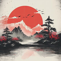 Japanese Ink Wash Painting - Japanische Tuschmalerei von Erika Kaisersot