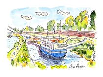 Ausflugsboote am Rhein von Karin Mihm