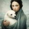 'Woman with Baby Seal' by Paula  Belle Flores