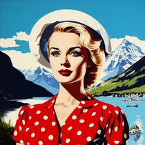 WOMAN IN THE SWISS MOUNTAINS by Poptonicart by Claudia Sauter