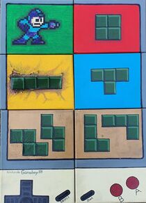 Megaman Gorbi und eine Mauer (Tetris 1985) 1985 von Marco Bley